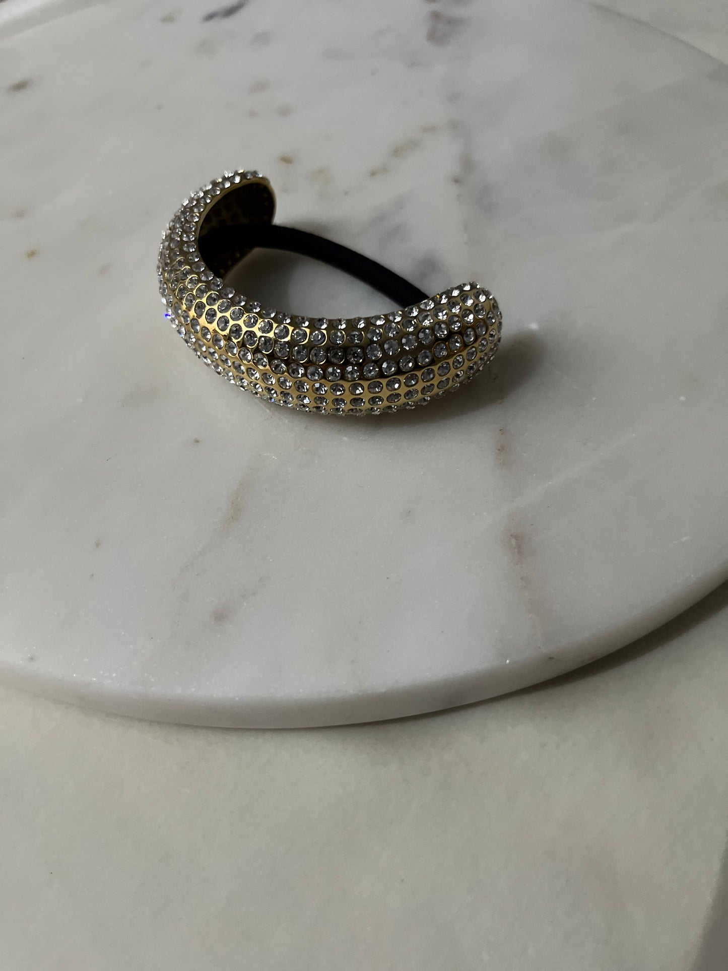 Crystal XL Ponytail Hair Tie Gold