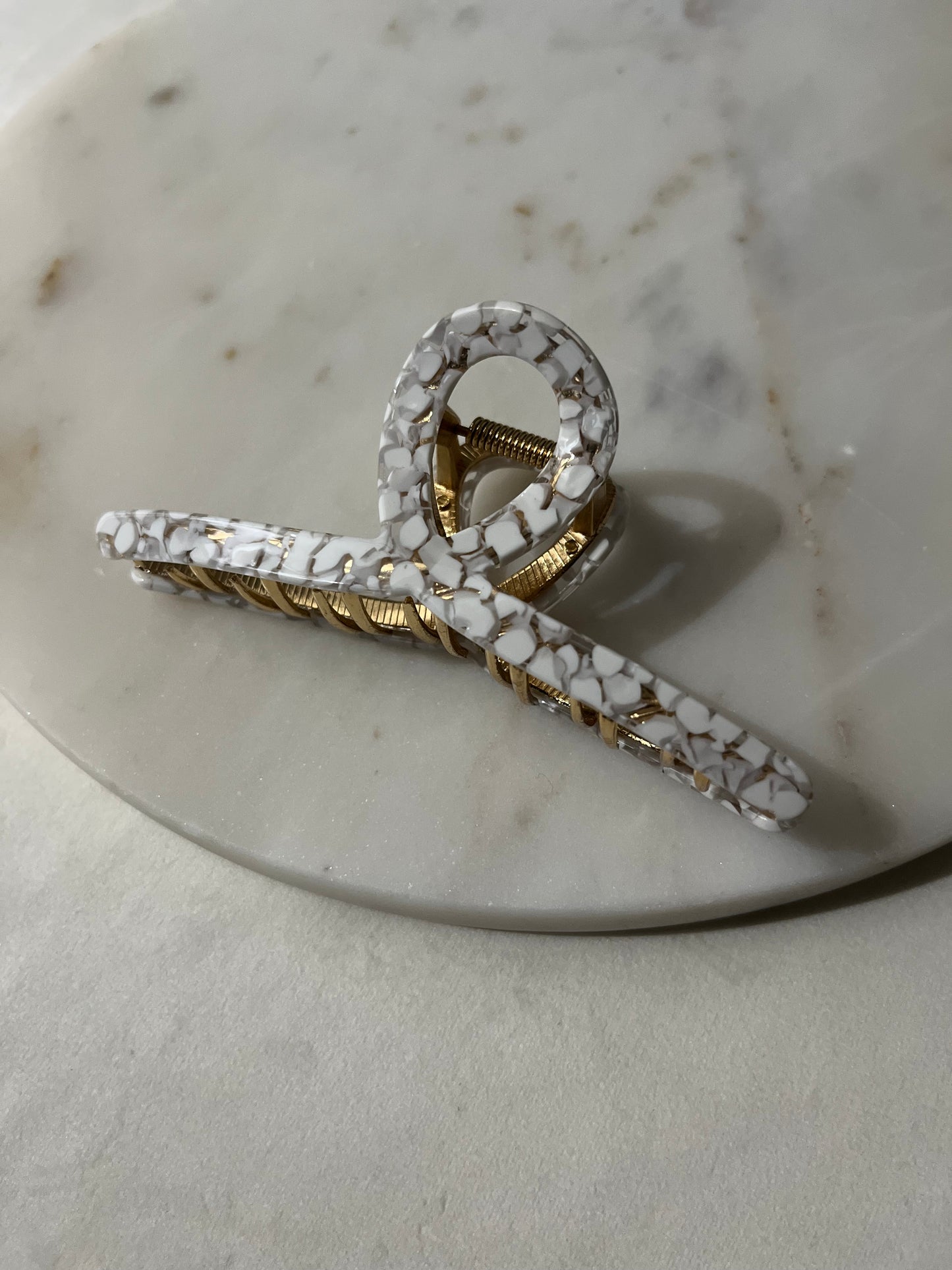 Snowy Gold Hair Claw Clip