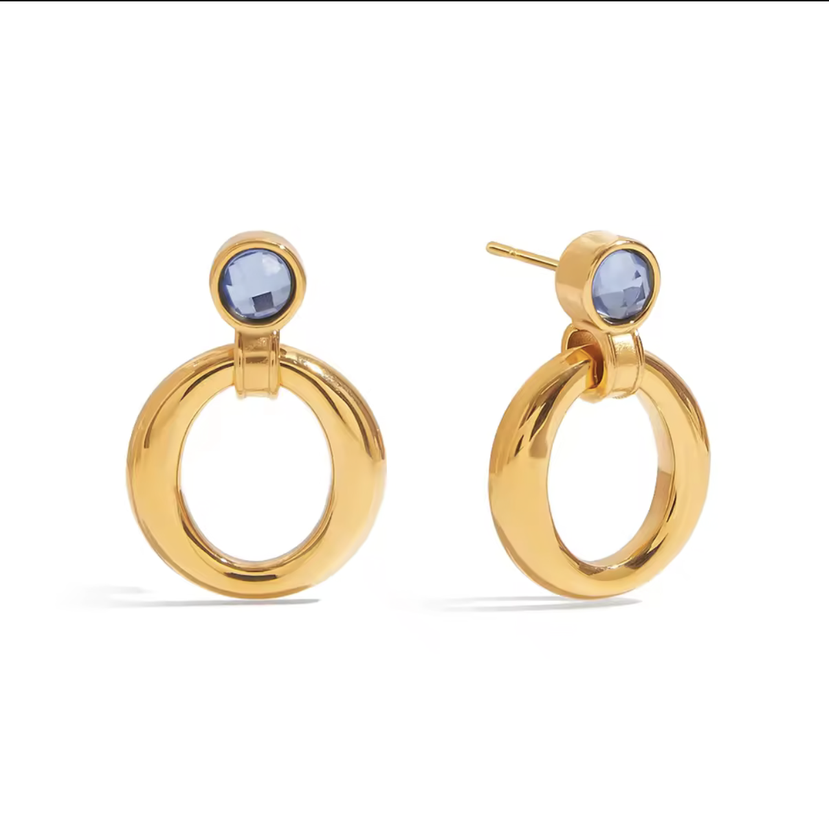 Blue Crystal Drop Earrings