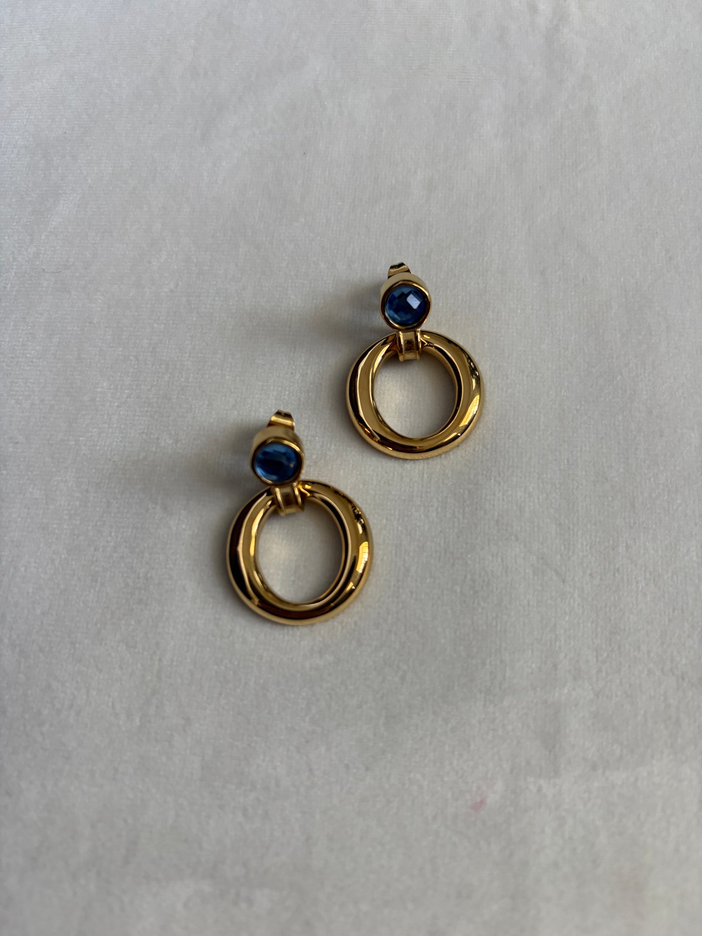 Blue Crystal Drop Earrings