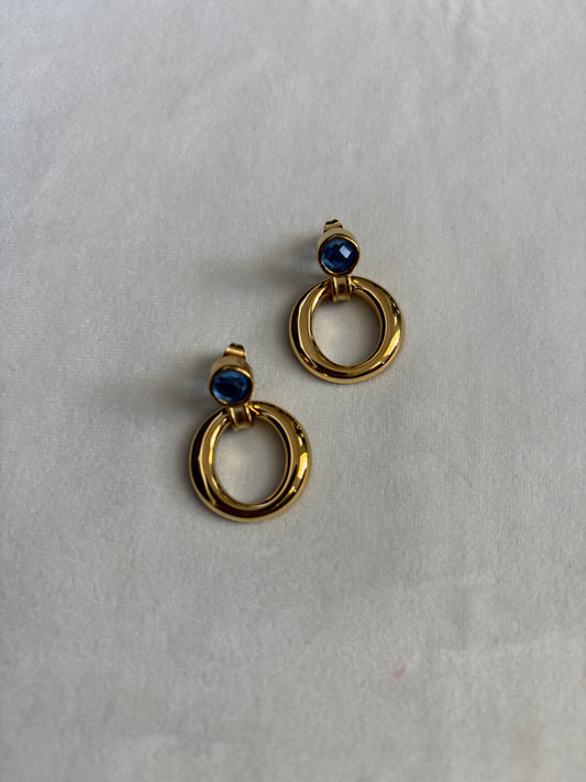 Blue Crystal Drop Earrings