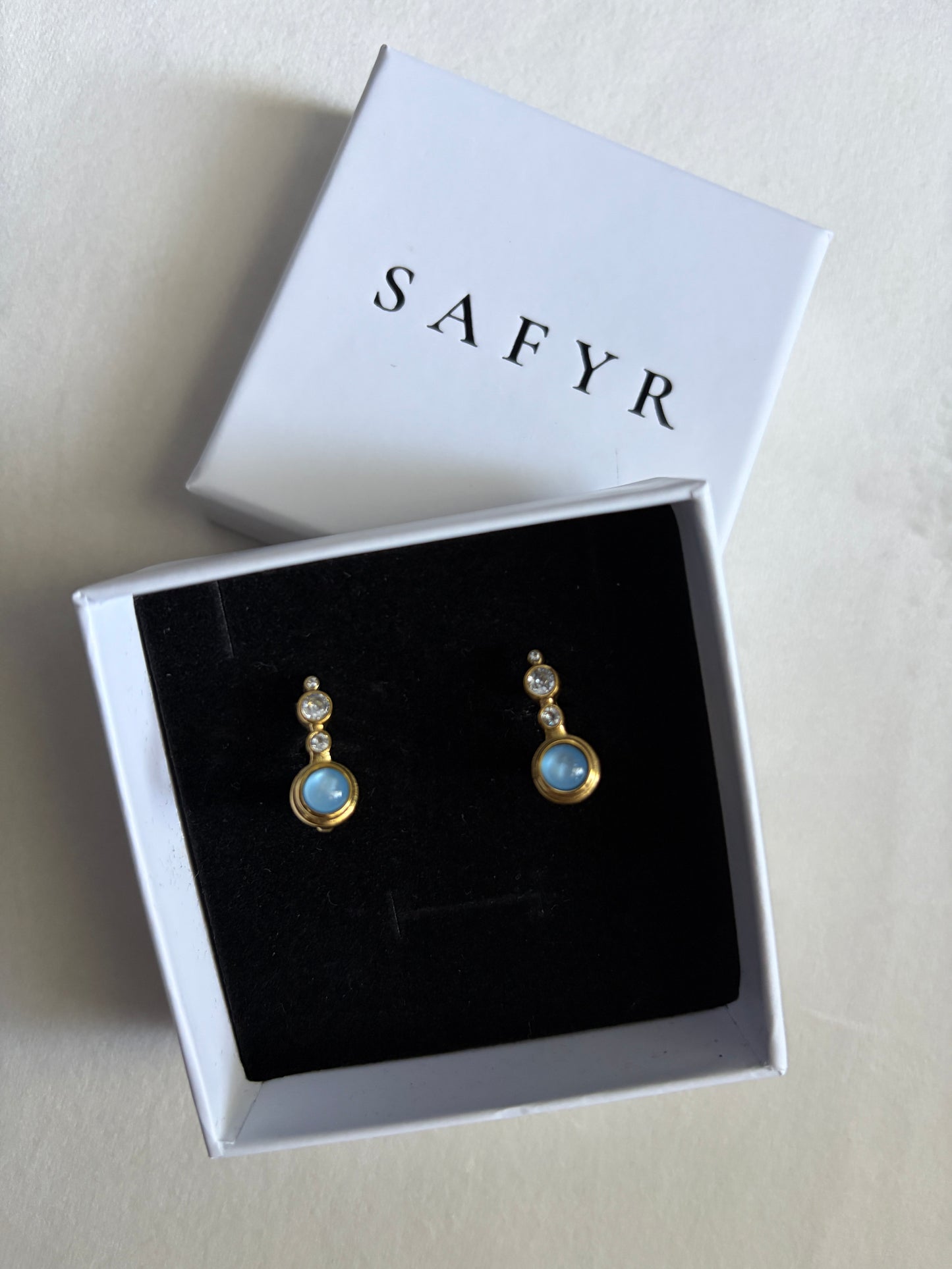 Blue Crystal Dainty Earrings