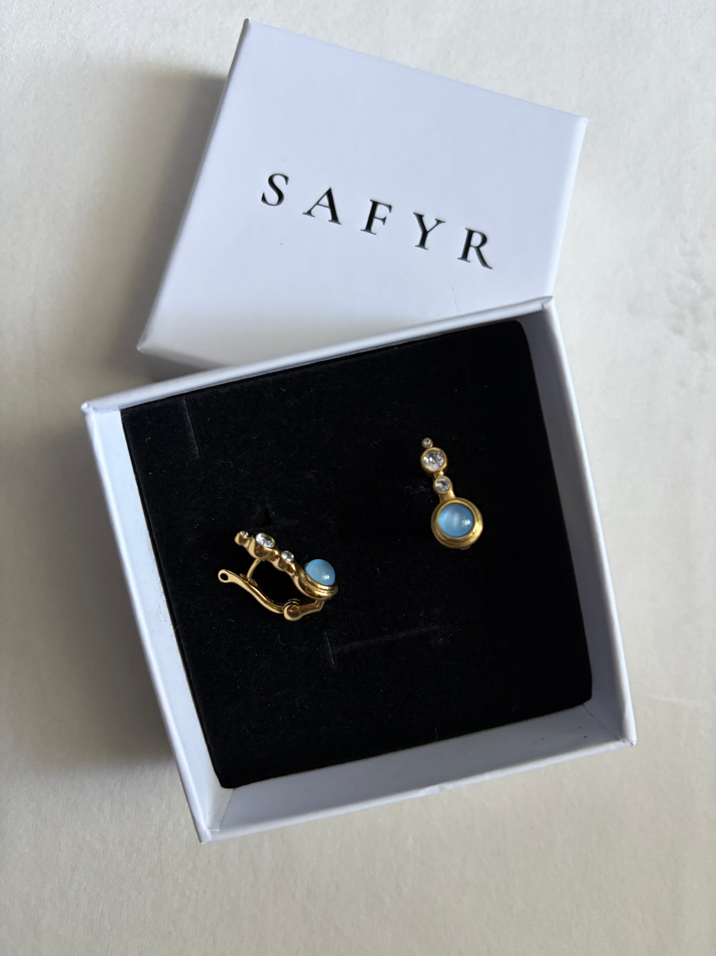 Blue Crystal Dainty Earrings