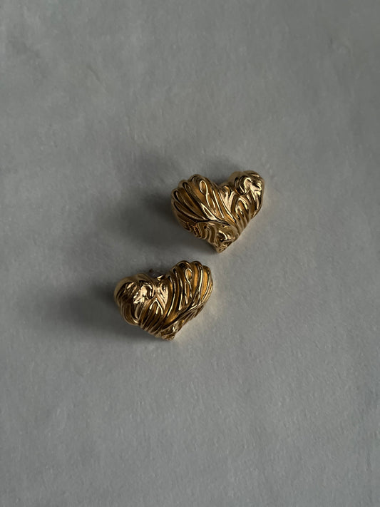 Etched Hearts Earrings