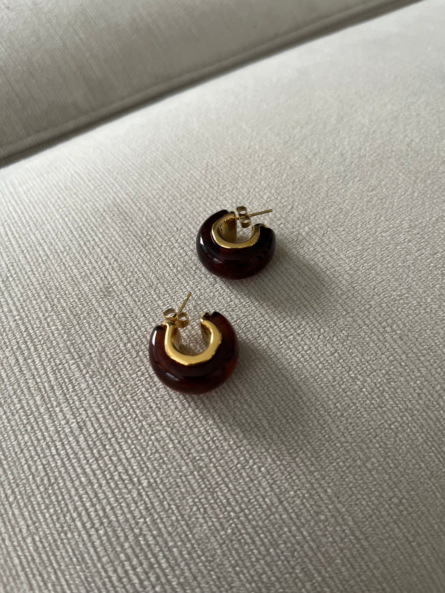 Brown Dome Earrings