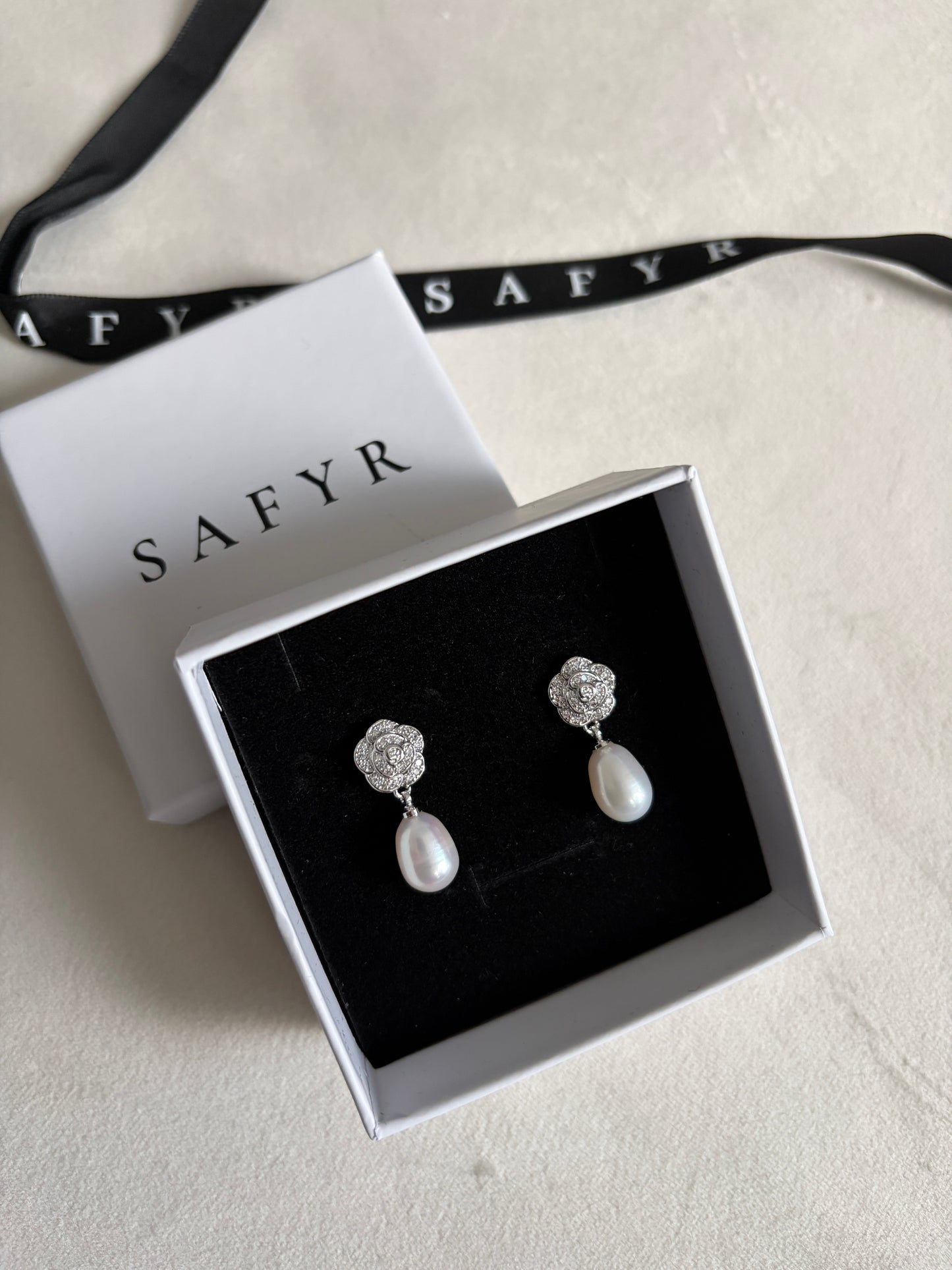 Pearl Flower Drop Earrings