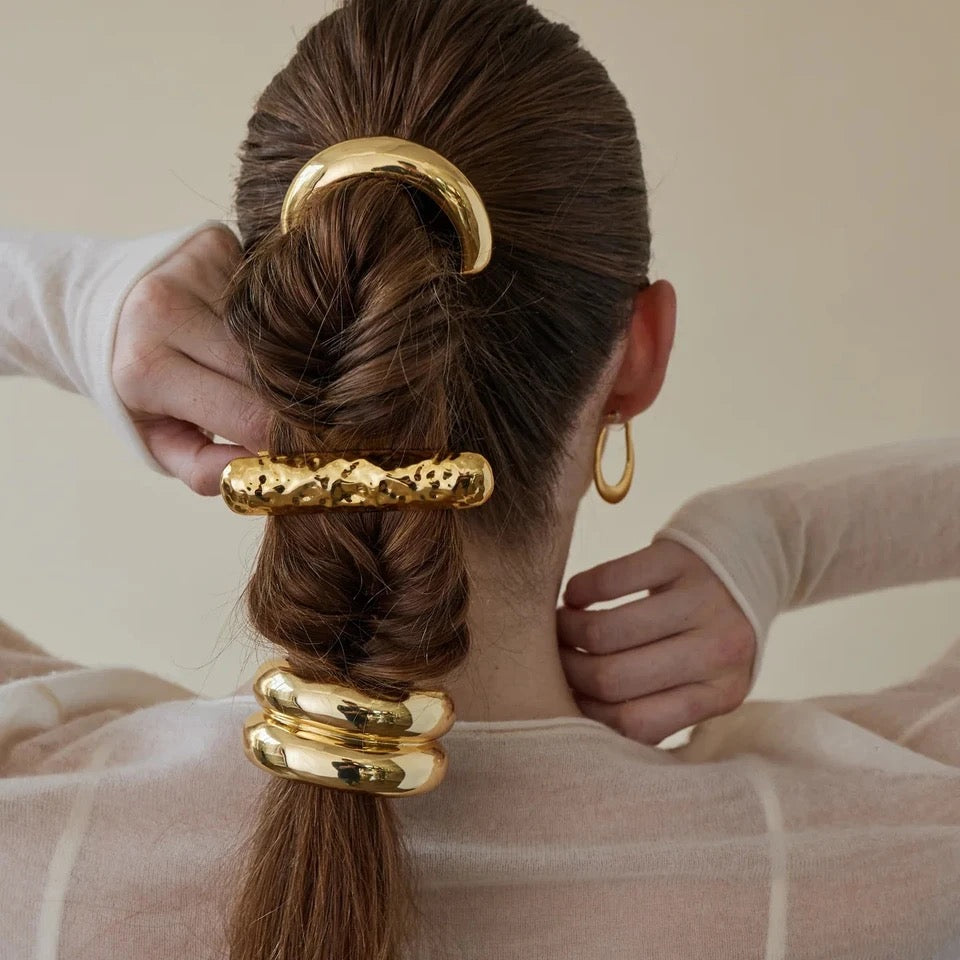 Nicole Gold Hair Cuff XL