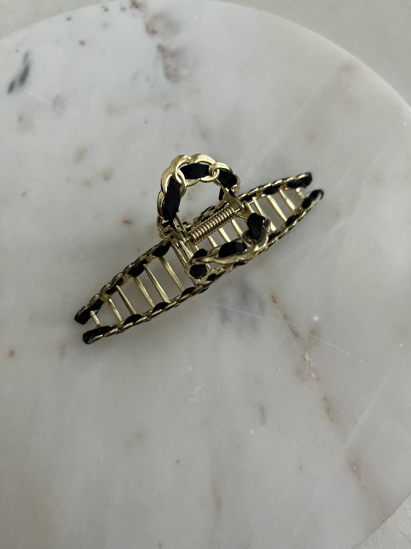 Black & Gold Hair Claw Clip