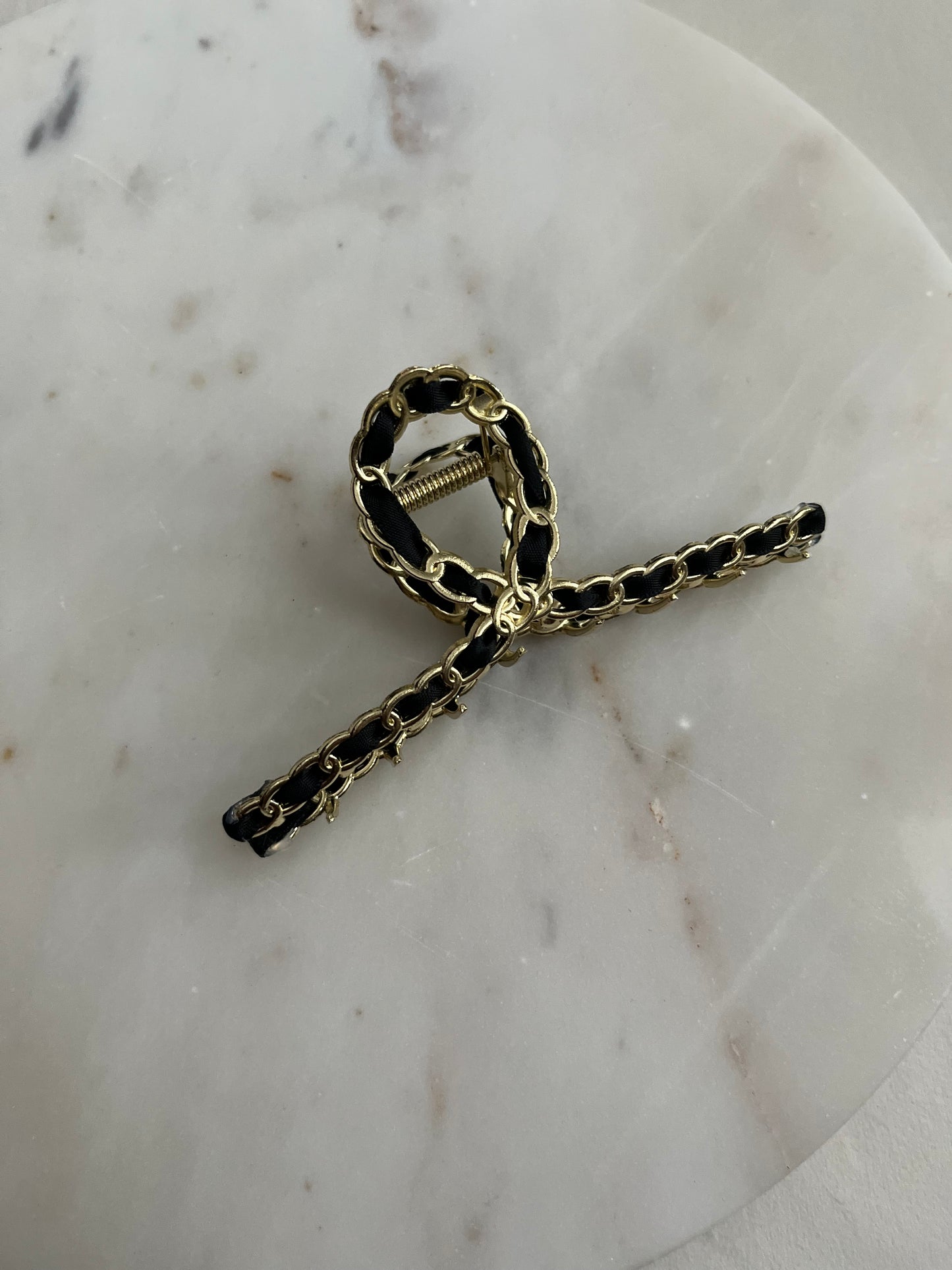 Black & Gold Hair Claw Clip